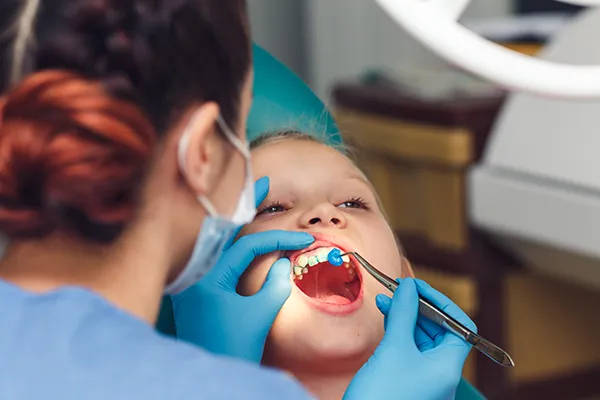A Child getting a dental check up
